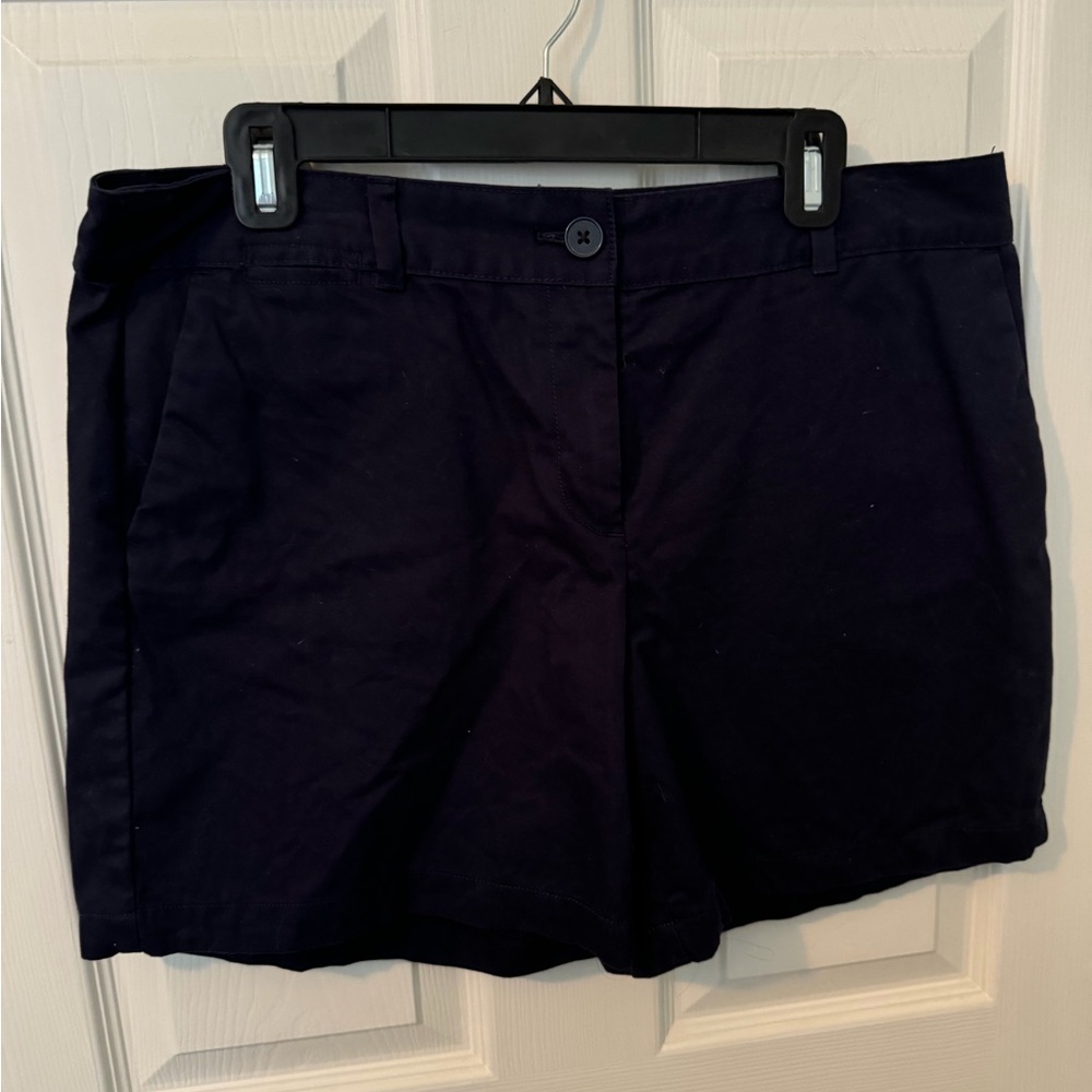 Women’s Navy Cotton Blend Shorts